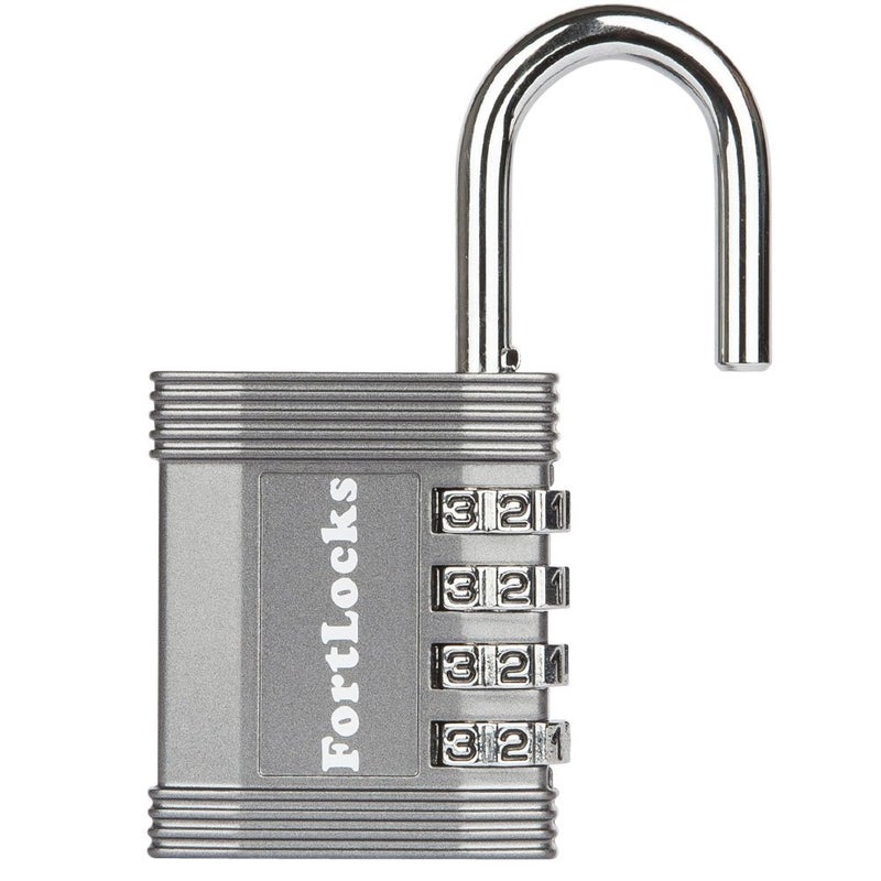 FortLocks Padlock - 4 Digit Combination Lock for Gym Outdoor & School Locker, Fence, Case & Shed â€“ Heavy Duty Resettable Set Your Own Combo â€“ Waterproof & Weatherproof (2 Pack - Silver) - Image 5
